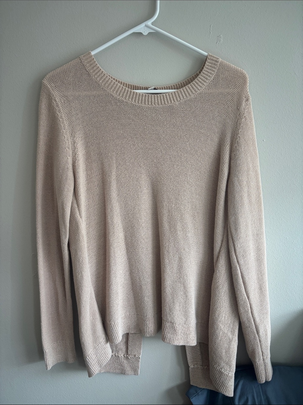 LOFT Light Beige Crewneck Knit Sweater